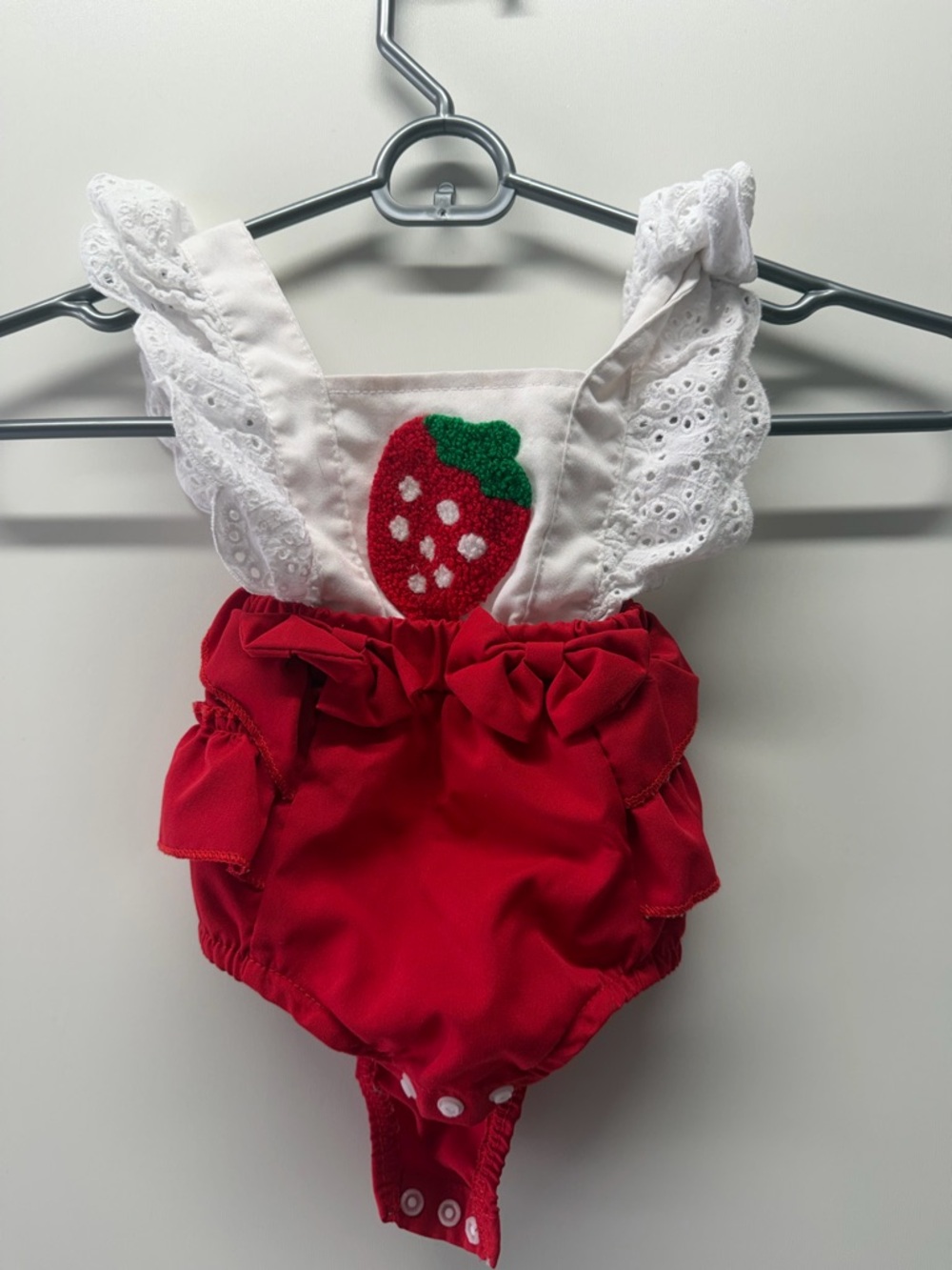 PatPat Red and White Infant Outfit